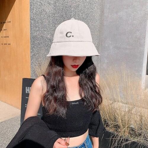 Web Celebrity Fisherman Hat Summer Simple Embroidery Sunshade Hat Early Spring Sunshade Hat Sunblock Hat Hats