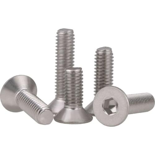 Stainless steel flat head screw countersunk head hexagon socket screw bolt DIN7991