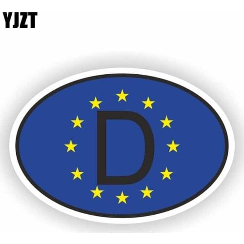YJZT 13.3CM*9CM Creative D GERMANY CODE OVAL Decal Helmet Car Sticker PVC Accessories 6-2174