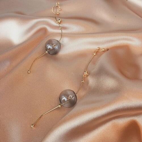 Original Design Handmade Blown Galss Earrings For Women 2018 Stunning Western Bubble Ear Climbers Ear Cuff Long Earrings Girls