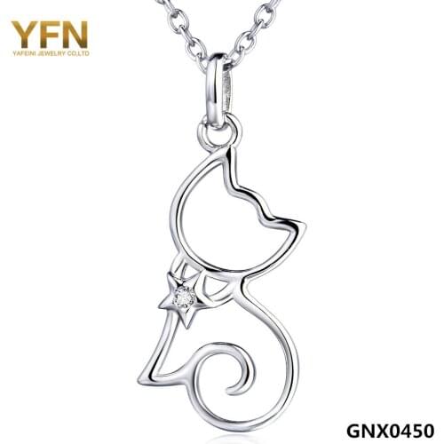 Popular Sexy Cat Pendants Necklaces For Women YFN Elegant Deisign 925 Sterling Silver Collar Accessories GNX0450
