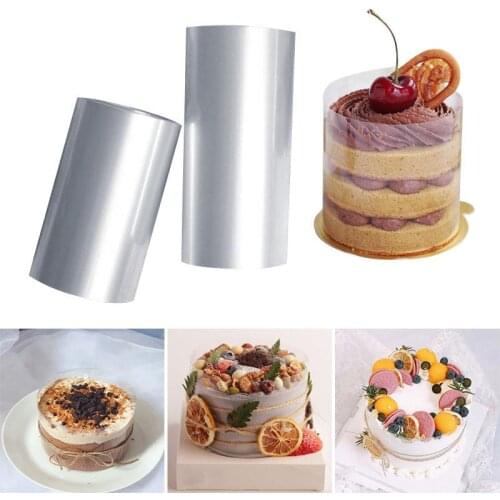 1 Roll Transparent Clear Cake Baking Collar Kitchen Cake Wrapping Tape Surround Film Lining Rings Cake Decorating Mold