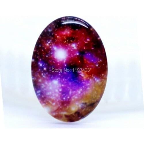 10pcs 18X25mm 30X40mm Oval Glass beads already glued on the image base setting-(Star bright)-(HPGC-8229)