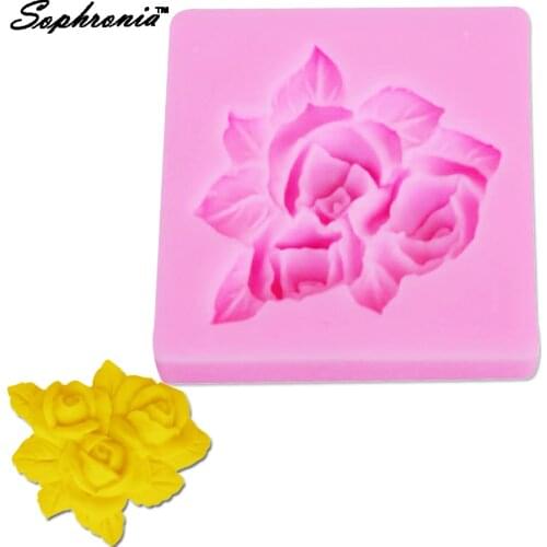 10pcs/set Rose Leaf Flower shaped Silicone Cake Fondant Decorating Chocolate Tools F1054,5.5*5*1.2CM
