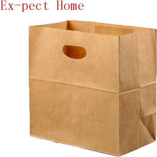 1000pcs 28x15x28cm Large Portable Kraft Paper Gift Bags Bread Snack Sandwich Wrap Bag Takeout Food Bags