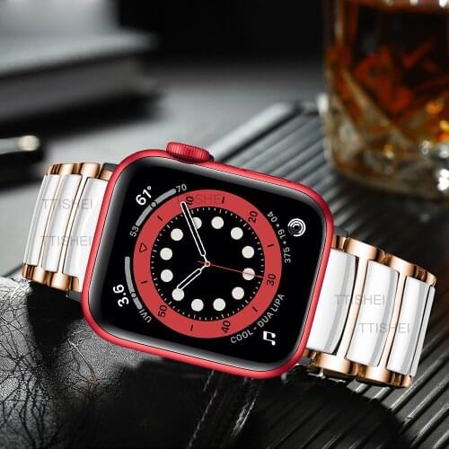 Bracelet for apple watch 5 6 se band luxury Ceramic strap 44mm 40mm wrist for iwatch 3 correa 42mm 38mm women men bands pulseira