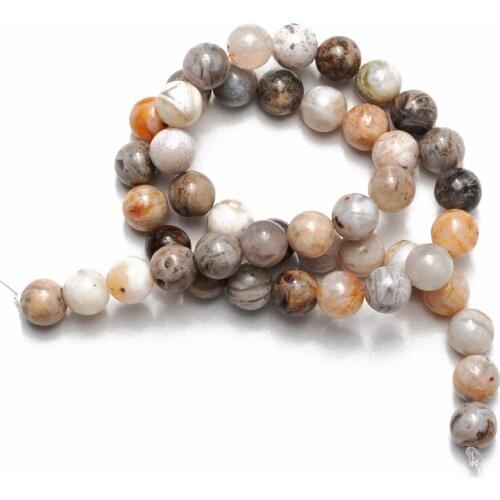 Wholesale Natural Stone Bamboo Leaf Agates Beads 4mm 6mm 8mm 10mm 12mm for Jewelry Making Necklace Bracelet Earrings DIY