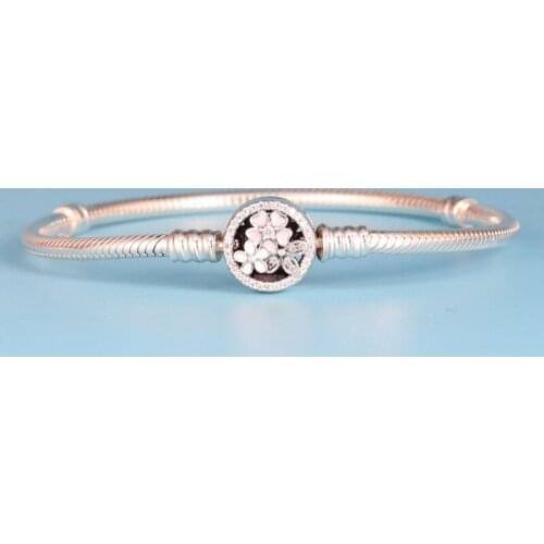 Free Shipping Authentic 925 Sterling silver Flower Daisy Bracelets Fit Original Charms For Women Diy Jewelry Beads