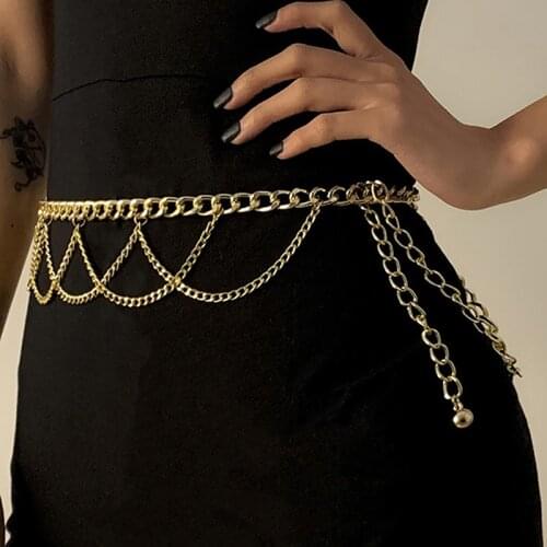 Women Punk Chain Alloy Belly Chain Sexy Butterfly Waist Chain Belt Body Jewelry Stainless Steel Chain Waist