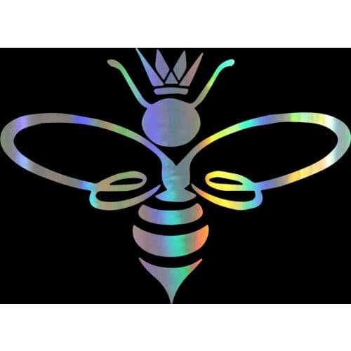 Dawasaru A Bee with A Crown on Its Head Car Stickers Waterproof Decals Truck Laptop Motorcycle Auto Decoration PVC,14cm*10cm