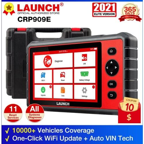 LAUNCH X431 CRP909E OBD2 Car Full System Diagnostic Tool Code Reader Scanner 15 Reset Service Update Online PK CRP909 CRP909X