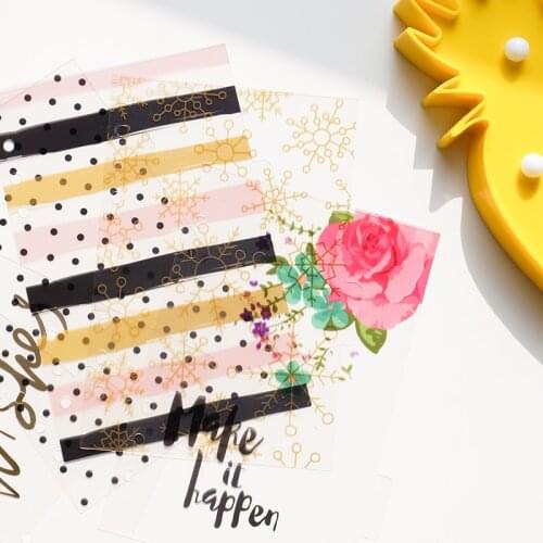 Dokibook Lovedoki A5 A6 A7 Transparent dividers Gold foil printing Best Wish index page filler gold dividers hot