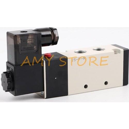 4V210-08 1/4" 5 Way 2 Positions Electric Solenoid Pneumatic Air Control Valve DC 12V/24V AC 24V/36V/110V/220V/380V
