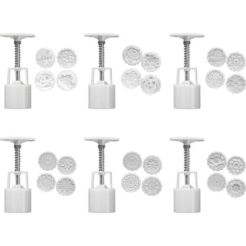 75g Barrel Mooncake Mold with 4 Flower Stamps Cookie Cutter Green Bean Pastry