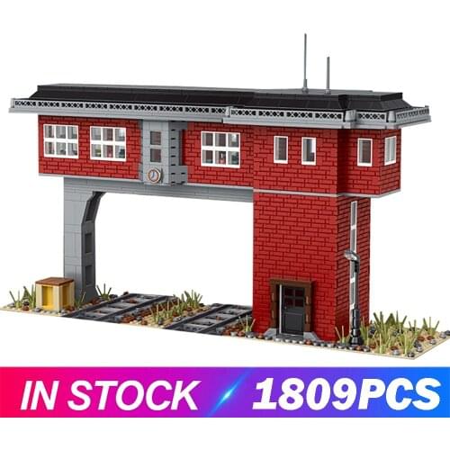 MOULD KING Building Blocks The MOC Railway Signal Tower Set Train Station Model Bricks Kids Educational Toys Christmas Gifts