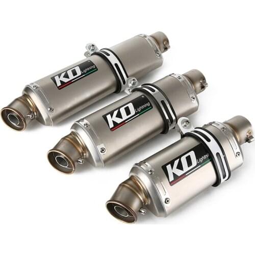 Motorcycle 51mm Inner Exhaust Muffler Pipe Titanium Color Escape Stainless Steel Silencer with Removable DB Killer 310 370 440mm