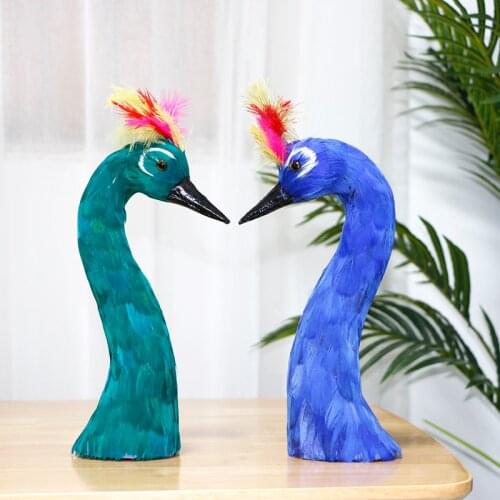 Simulation peacock head model decoration peacock feast wedding banquet feathers wedding props photography hotel table decoration