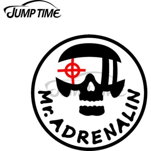 JumpTime 13 x 13cm For Mr. adrenaline pilot Car Accessories Stickers Bumper Decal Sticker Vinyl Material Occlusion Scratch Decor