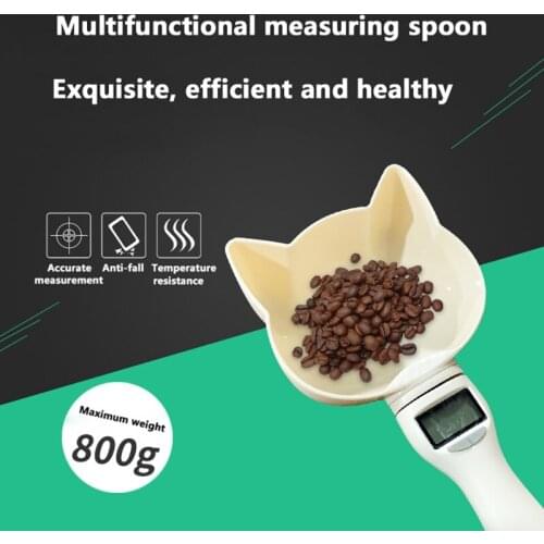Pet Food Scale Cup Dog Cat Feeders Bowl Kitchen Scale Spoon Measuring Scoop Cup Portable With Led Display
