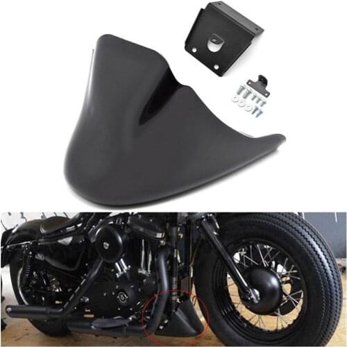 Matte/Glossy Black Motorcycle Front Spoiler Chin Fairing Mudguard Air Dam Fairing Cover Mudguard Fair for Sportster XL1200 Iron