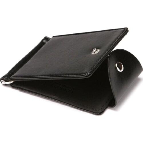 FASHIONS KZ PU Leather Creative Mens Wallet Flip Buckle Korean Edition US Dollar Clip Wallet Multi-Card Package