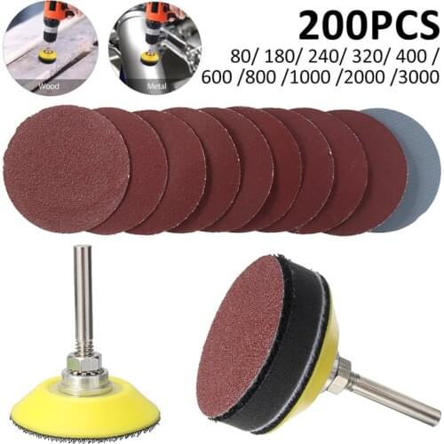 50mm Round Sanding Discs Pad Kit 80-3000Grit Sandpapers Grinder +Loop Sanding Pad +Rubber Torque Pan For Polishing Cleaning Tool