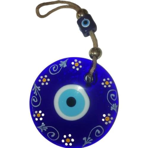 Big Size Glass Blue Evil Eye Wall Hanging Ornament – Turkish Nazar Bead - Home Protection Charm - Wall Decor