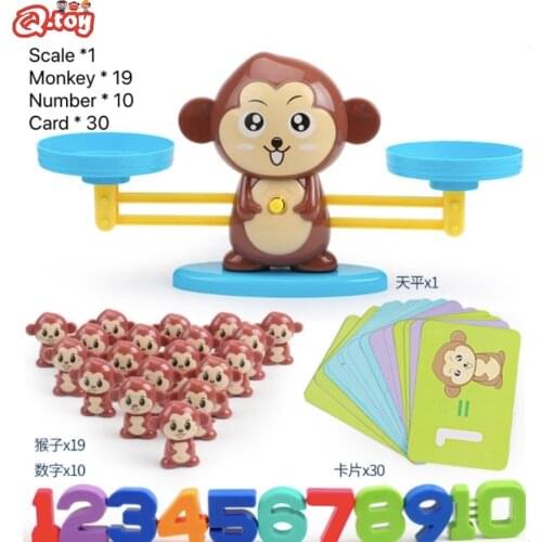 Educational Match Game Balancing Scale Monkey Balance Math Game Frog Balance Counting Toys for Kids Educational Number Toy