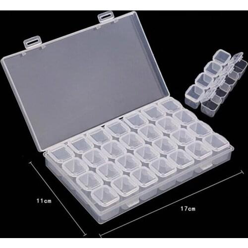 28 Grids Diamond Embroidery Storage Box Bins Medicine Diamond Painting Accessory Boxes Case Cross Stitch Tools Organizer