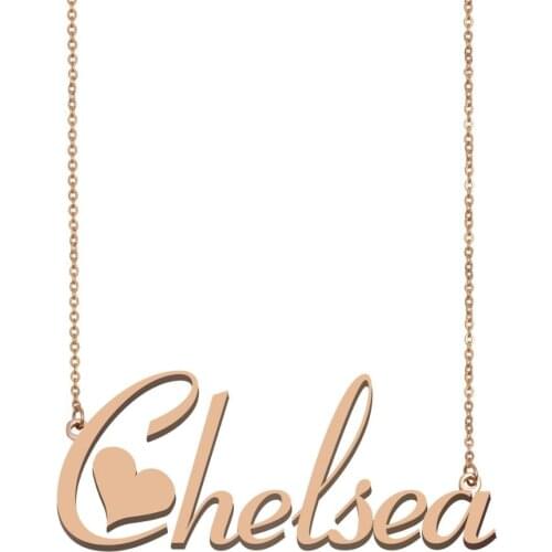 Chelsea NAME Necklace, Custom Name Necklace for Women Girls Best Friends Birthday Wedding Christmas Mother Days Gift