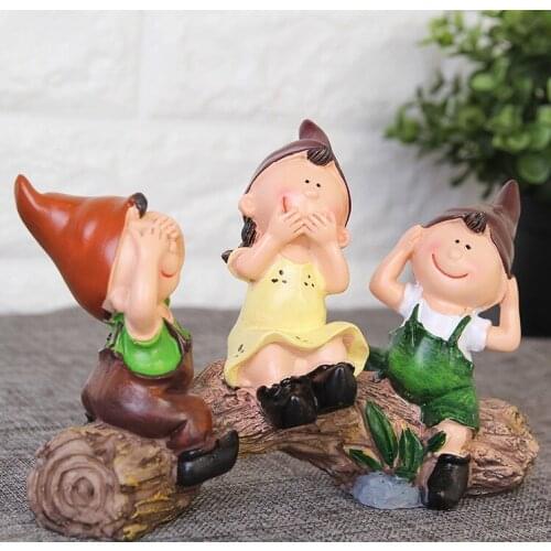 Resin crafts creative small decoration, childrens room, home decoration- don't listen, don't see, don't say, Cute doll-culture