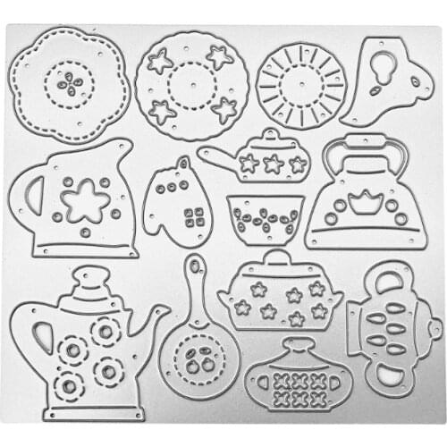New Teapot Coaster Metal Cutting Mold DIY Scrapbook Photo Album Paper Card Template Mold Embossing Decoration