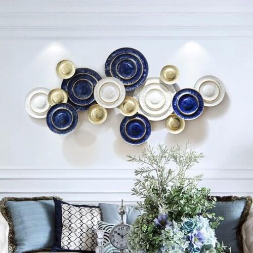 Simple European Style Three-dimensional Home Background Wall Decoration Living Room Creative Iron Art Light Luxury Metal Hanging