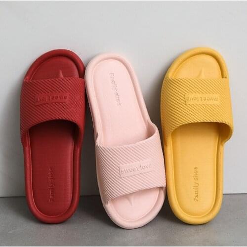 Home Sandals Women Men Slippers Flat Shoes Beach shoes Bathing Non-slip Flip Flops Fashion Lovers Indoor Pure color Slippers