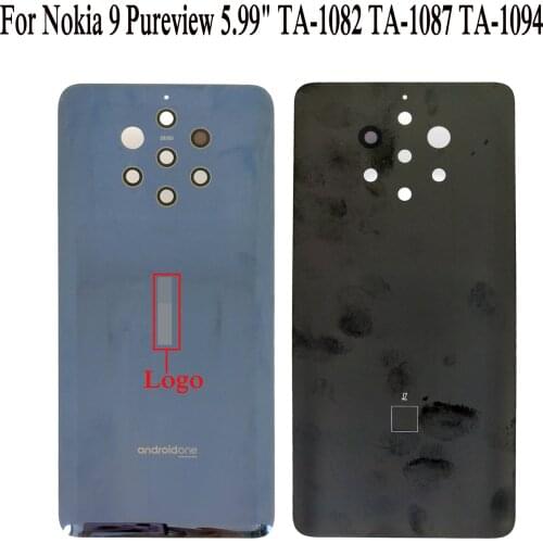 Shyueda Orig For Nokia 9 Pureview 5.99" TA-1082 TA-1087 TA-1094 Glass Rear Back Door Housing Battery Cover