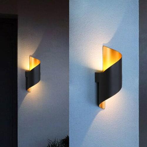 10W Modern Spiral Shape Outdoor LED Wall Light Aluminum Waterproof Wall Lamp Villa Garden Fence Garden Exterior Wall Porch Light