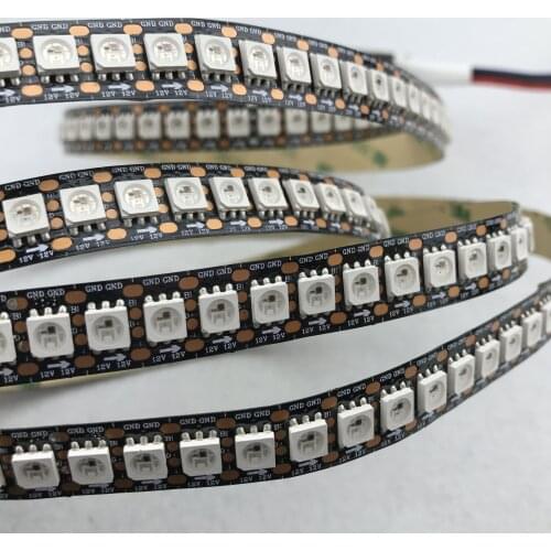 BLACK PCB 144leds/m SK6813HV-09-6P DC12V addressable full color RGB 5050 LED strip;2m/reel;non-waterproof;IP20