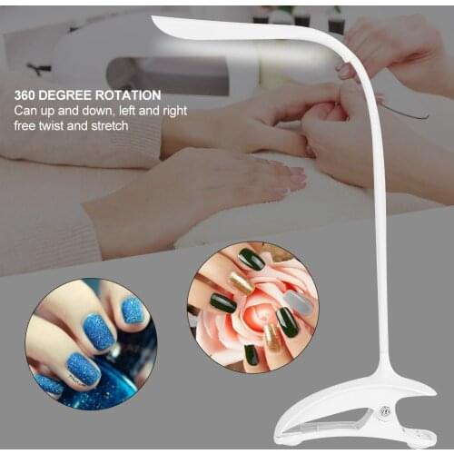 USB LED Switch Nail Art Desk with Clip Eye Protection Desk Light Dimmer LED Tattoo Table Lamp Light for Tattoo Manicure