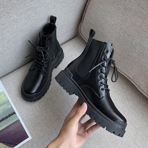 Martin Boots Women 2020 New Mid-tube Chelsea Boots British Style Chimney Short Boots Fashion Women Boots