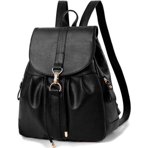 Women Backpack High Quality PU Women Bag Leather School Bags For Teenagers Girls Fashion Korean Style Luxury 2020 New Fashion