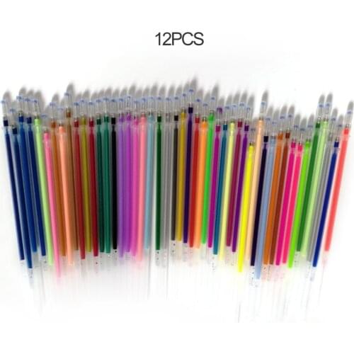 1.0mm Colorful Gel Pen Fluorescent Refills Color Cartridge Flash Pen Smooth Ink Painting Graffiti Pens Student Stationery