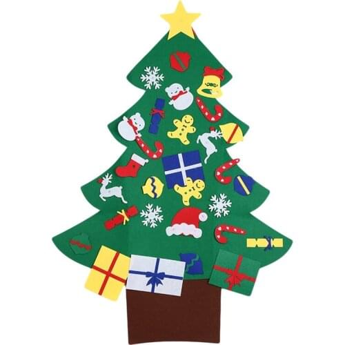 DIY Christmas Tree Kids Toys Artificial Felt Tree Wall Hanging Ornaments Christmas Home Decoration New Year Xmas Gifts