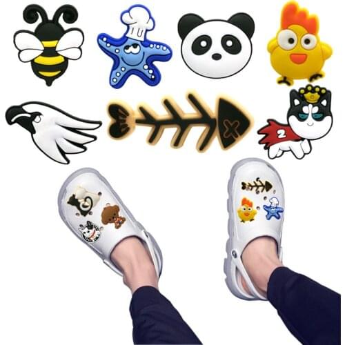 1pcs Animals Dog Bone Cat Shoe Charm Bee Panda Eagle Shoe Decorations Accessories Dinosaur Frog Shoe Ornaments Kids Gift