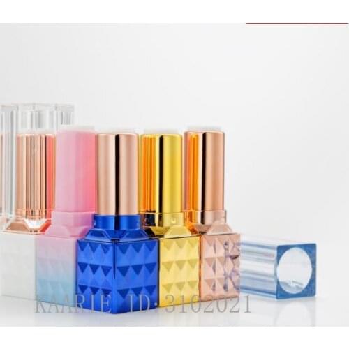 10pcs30pcs50pcs White Suqare Empty Lip Balm Tube, Plastic Blue Lipstick Package,DIY Gold Lip Rouge Bottle,Pink Lip Makakeup Tool