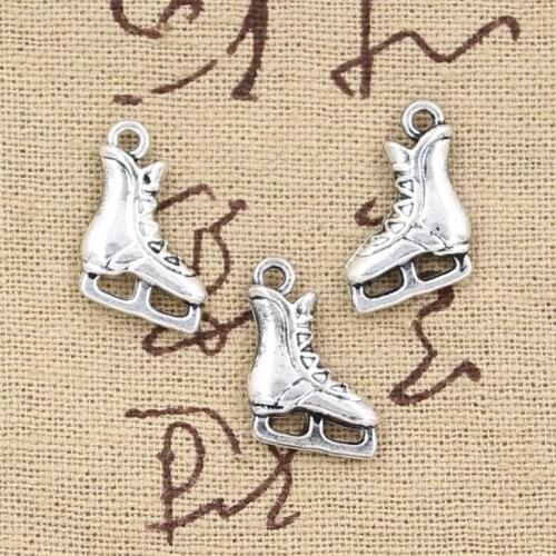 20pcs Charms Ice Skates Shoes 17x11mm Antique Silver Color Plated Pendants Making DIY Handmade Tibetan Silver Color Jewelry