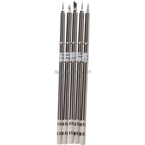 5 Pcs T12 Series Solder Iron Tips For Hakko FX951 BAKON 950D Soldering Station Whosale&DropShip