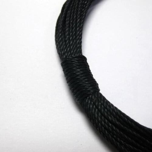 50 Pcs/Pack Meters Black Waxed Polyester Twisted Cord String Thread Line 1mm