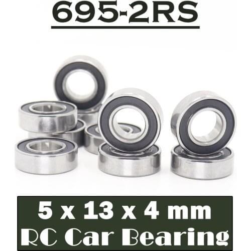 695RS Bearing High Quality ( 10 PCS ) 5*13*4 mm Hobby Electric RC Car Truck 695 RS 2RS Ball Bearings 695-2RS Black Sealed