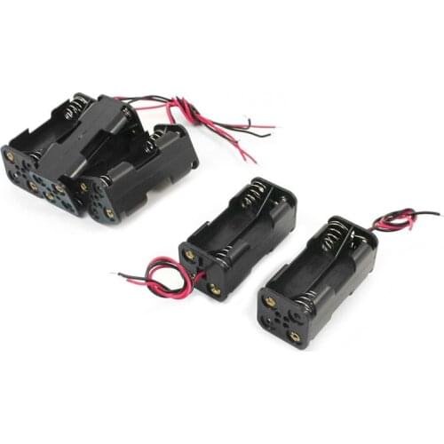 4 x AAA Batteries Holder Storage Case Box Back to Back 4 Slots AAA Battery With Wire Leads for DIY Power Bank Battery Container