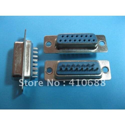 D-Sub 15 pin Female Solder Connector DIP 2 Row 200 Pcs Per Lot Hot Sale